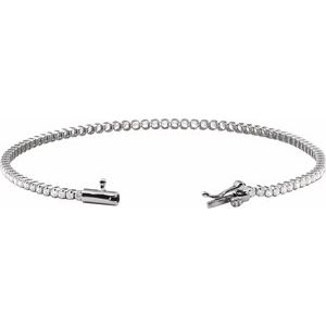 14K White Gold 1 5/8 CTW Lab-Grown Diamond Lightweight Line 7" Bracelet – image 3