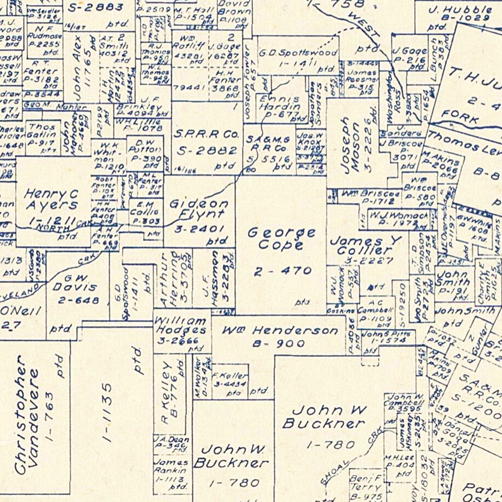 Vintage Map of Jack County, Texas 1925