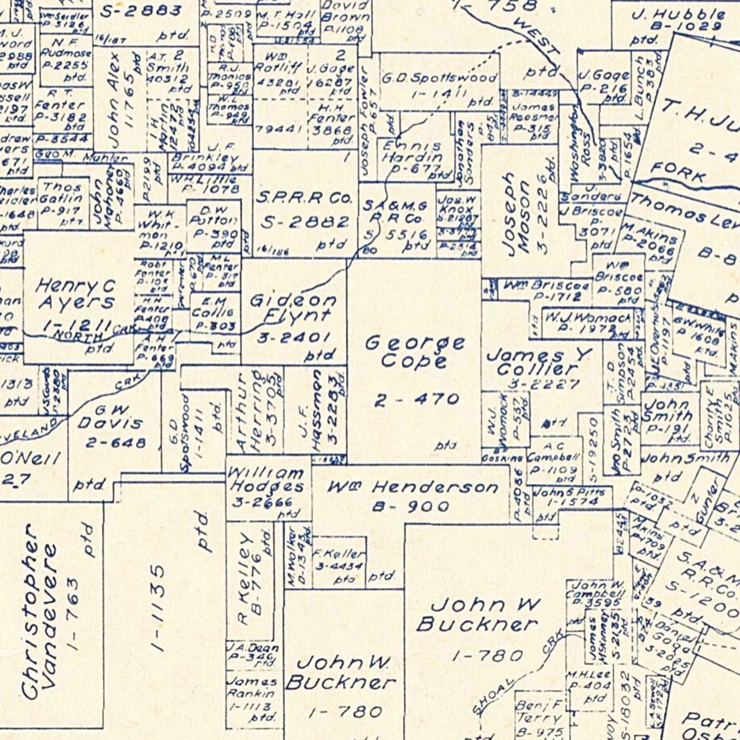 Vintage Map of Jack County, Texas 1925