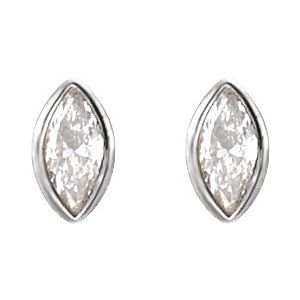 14K White Gold .05 CT Natural Diamond Press Fit Back Stud Earring – image 2