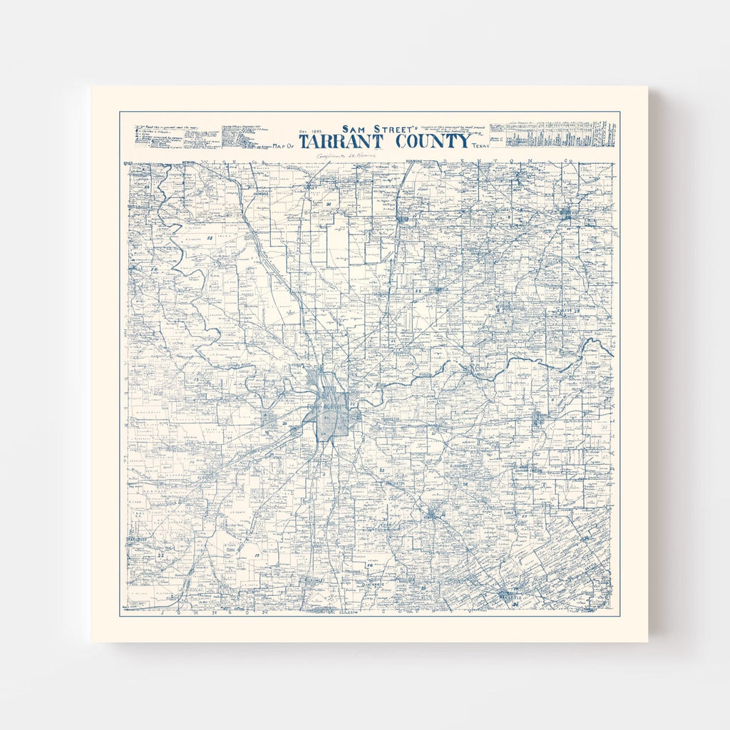 Vintage Map of Tarrant County, Texas 1925