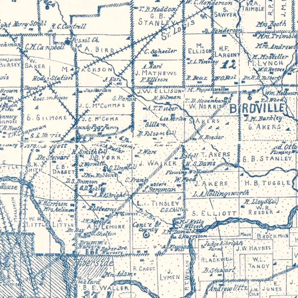 Vintage Map of Tarrant County, Texas 1925