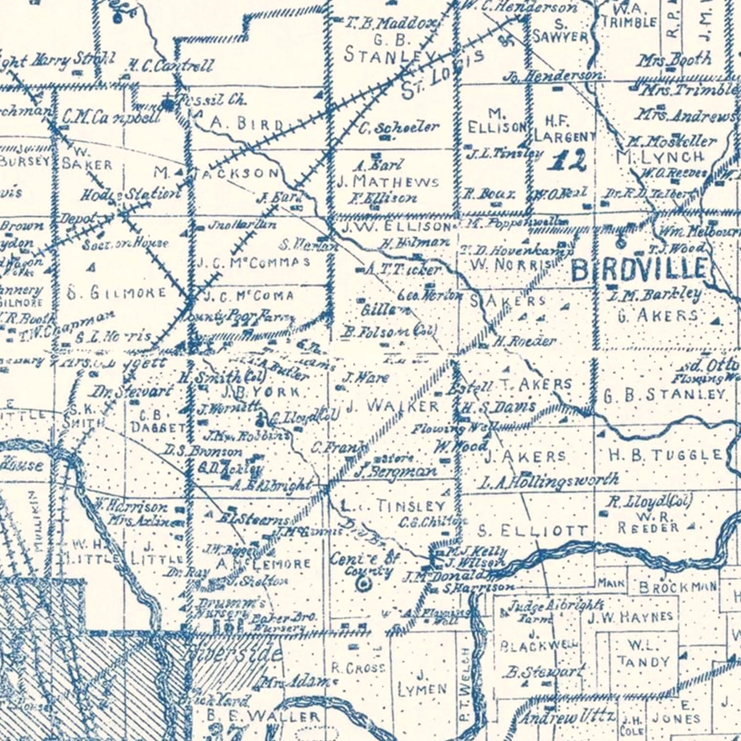 Vintage Map of Tarrant County, Texas 1925