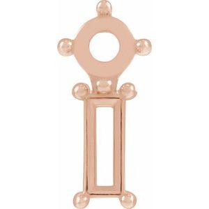 14K Rose Gold Two-Stone Bar Earring Mounting