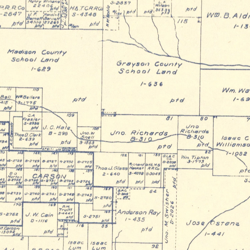 Vintage Map of Archer County, Texas 1926