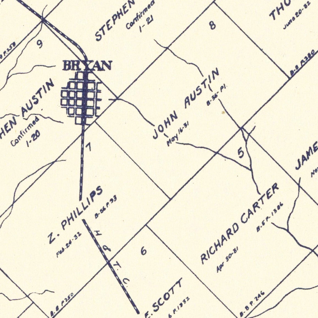 Vintage Map of Brazos County, Texas 1922