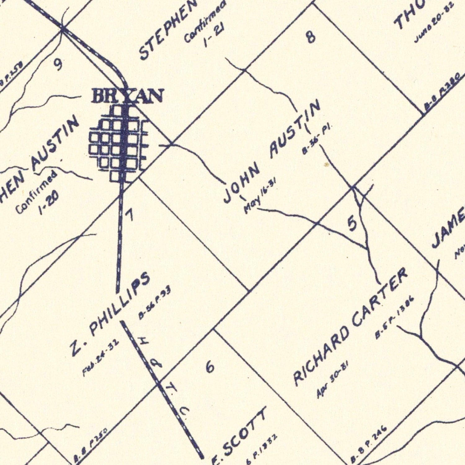 Vintage Map of Brazos County, Texas 1922