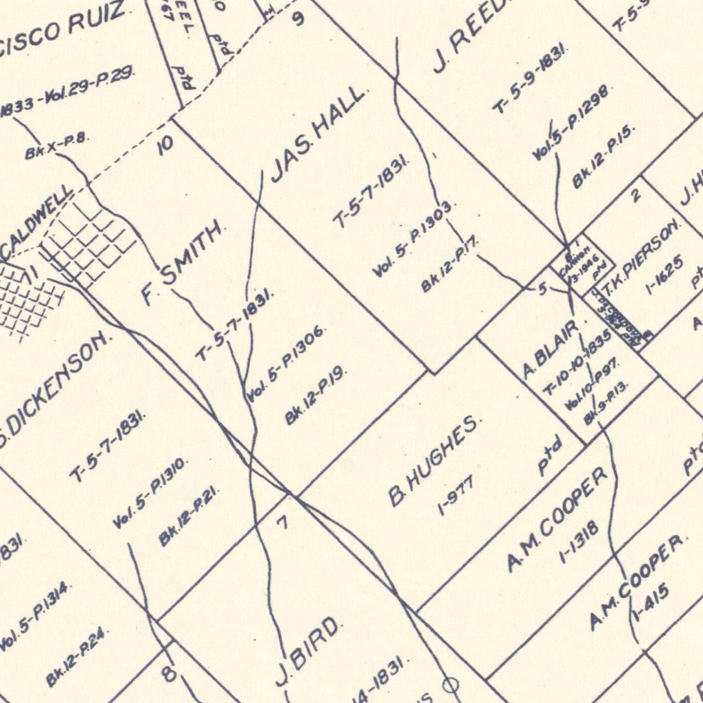 Vintage Map of Burleson County, Texas 1920