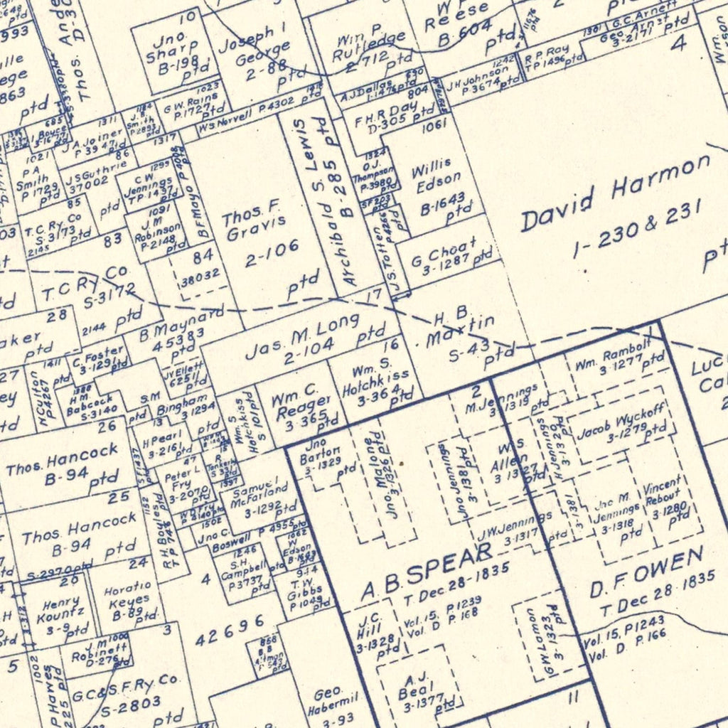 Vintage Map of Burnet County, Texas 1924