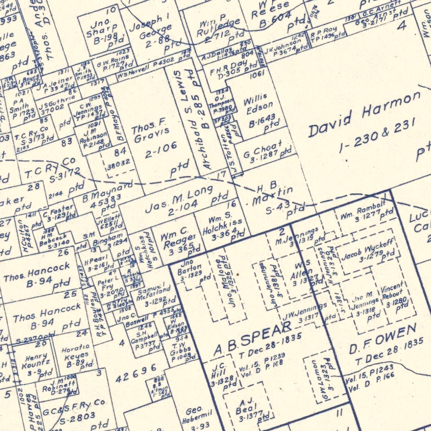 Vintage Map of Burnet County, Texas 1924