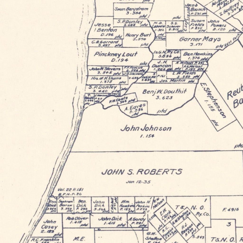 Vintage Map of Chambers County, Texas 1922