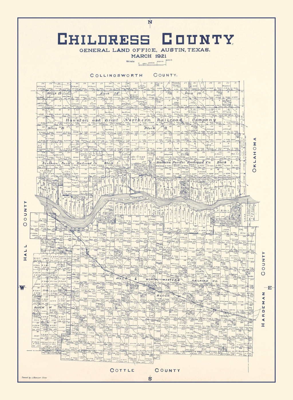 Vintage Map of Childress County, Texas 1921
