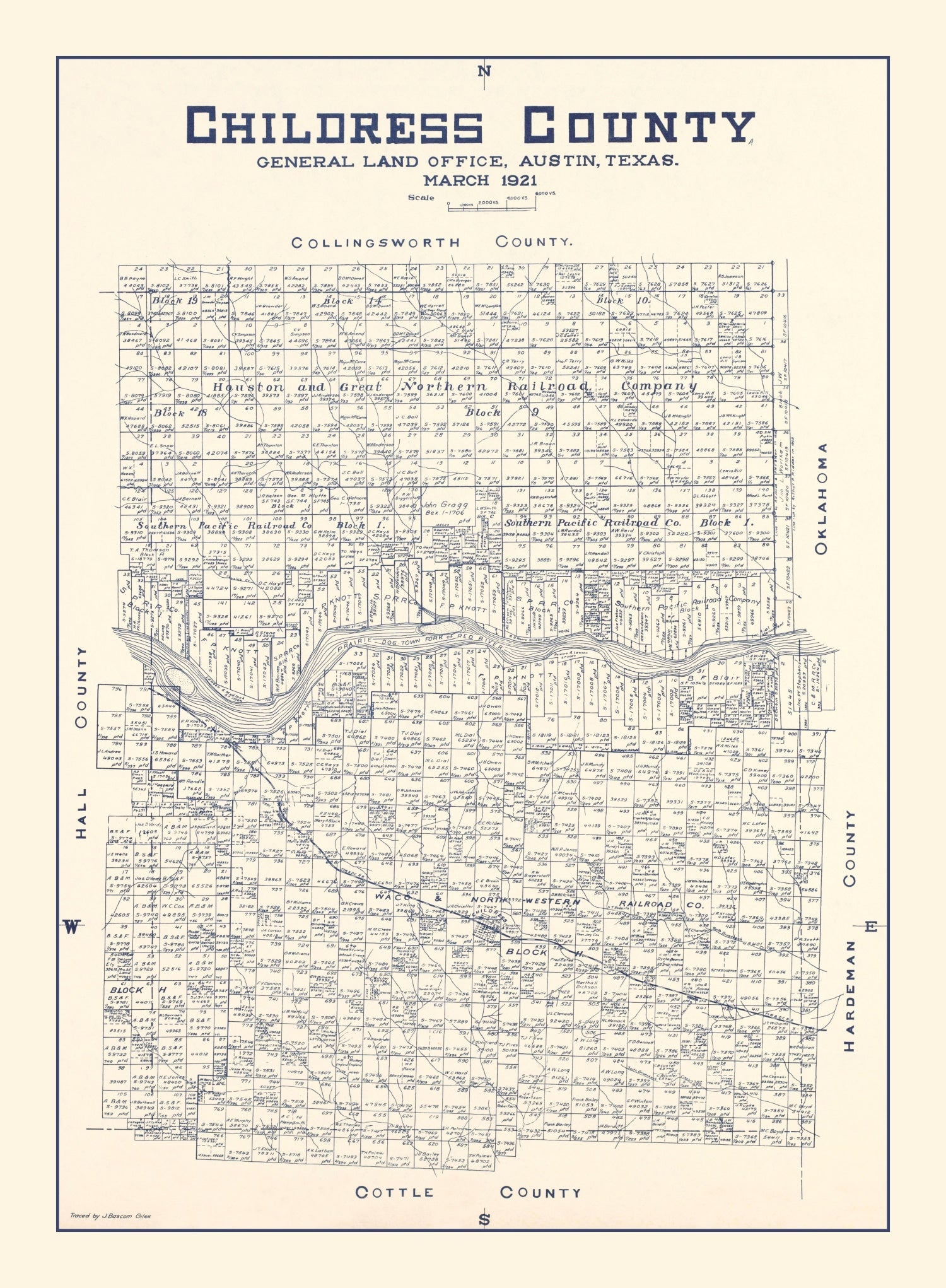 Vintage Map of Childress County, Texas 1921
