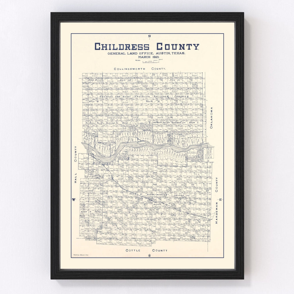Vintage Map of Childress County, Texas 1921
