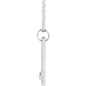 Platinum .03 CT Natural Diamond Engravable Heart 16-18" Necklace