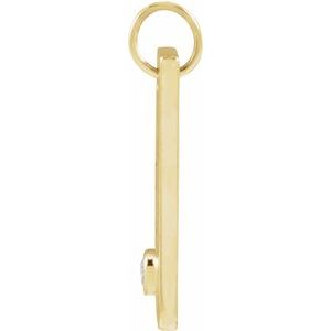 14K Yellow Gold .03 CT Natural Diamond Engravable Heart Pendant