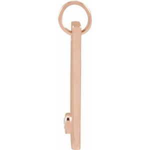 14K Rose Gold .03 CT Natural Diamond Engravable Heart Pendant