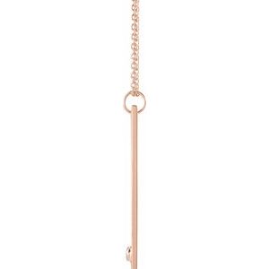 14K Rose Gold .03 CT Natural Diamond Engravable Heart 16-18" Necklace