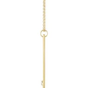 14K Yellow Gold .03 CT Natural Diamond Engravable Heart 16-18" Necklace
