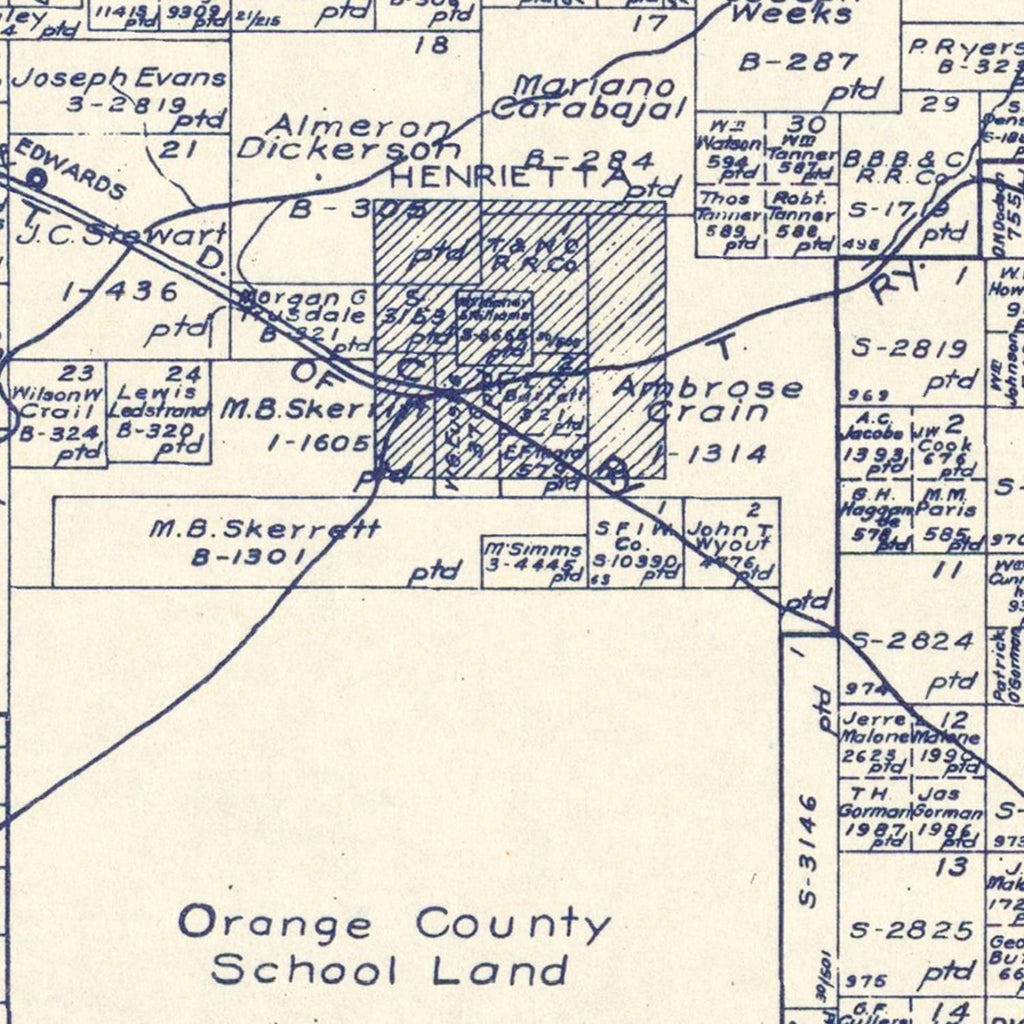 Vintage Map of Clay County, Texas 1924