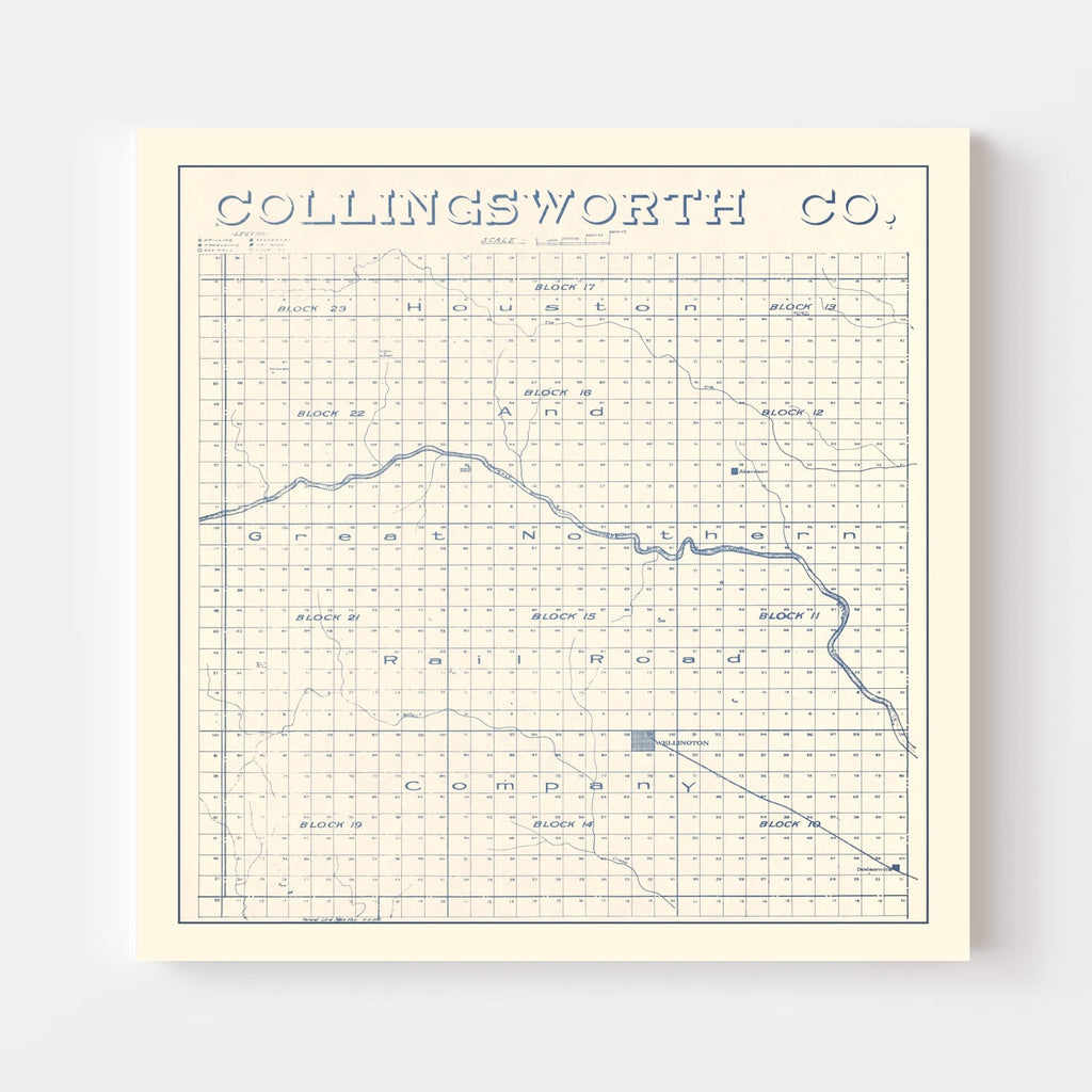 Vintage Map of Collingsworth County, Texas 1926