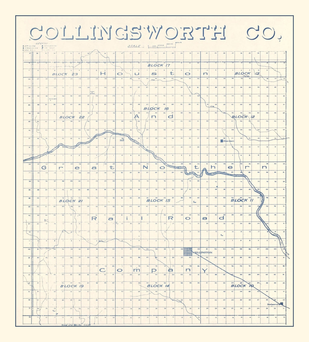 Vintage Map of Collingsworth County, Texas 1926