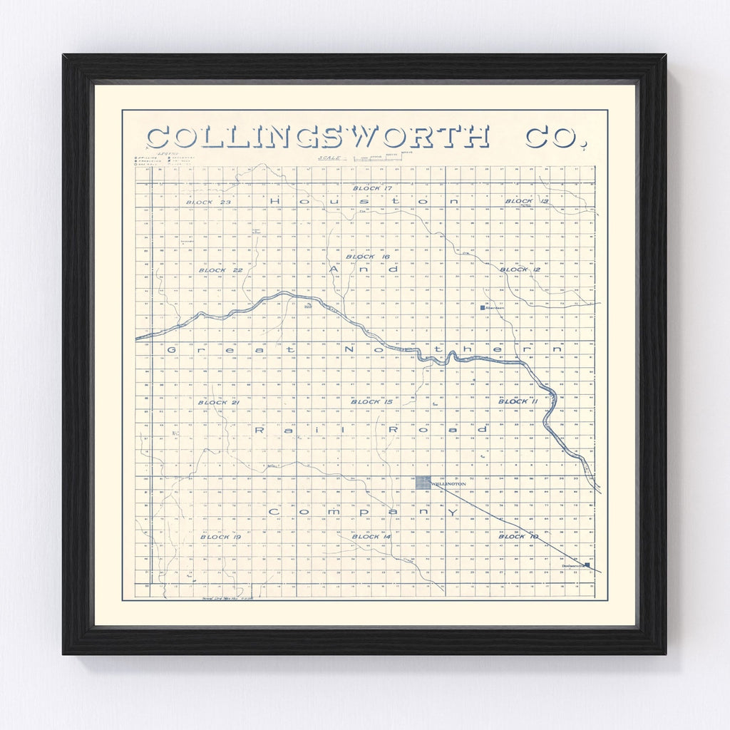 Vintage Map of Collingsworth County, Texas 1926