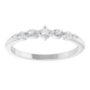 Sterling Silver 1/8 CTW Natural Diamond Stackable Ring