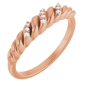 14K Rose Gold .04 CTW Natural Diamond Dome Ring