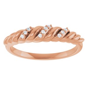 14K Rose Gold .04 CTW Natural Diamond Dome Ring
