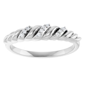 14K White Gold .04 CTW Natural Diamond Dome Ring