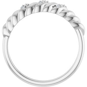 Sterling Silver .04 CTW Natural Diamond Dome Ring