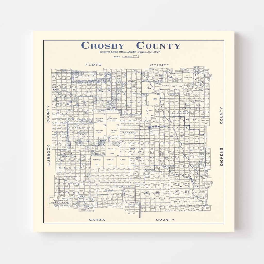 Vintage Map of Crosby County, Texas 1927