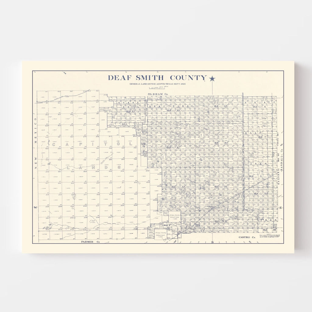 Vintage Map of Deaf Smith County, Texas 1926