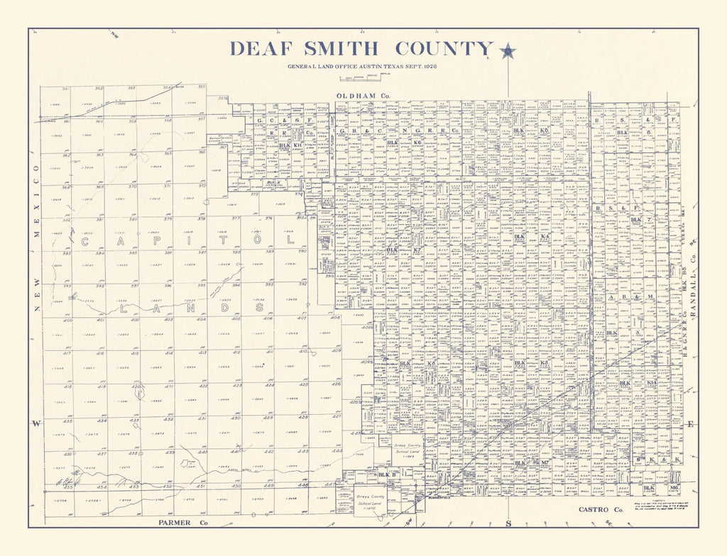 Vintage Map of Deaf Smith County, Texas 1926