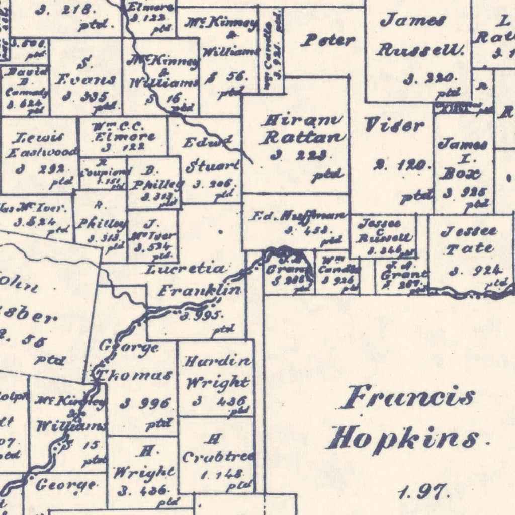Vintage Map of Delta County, Texas 1927