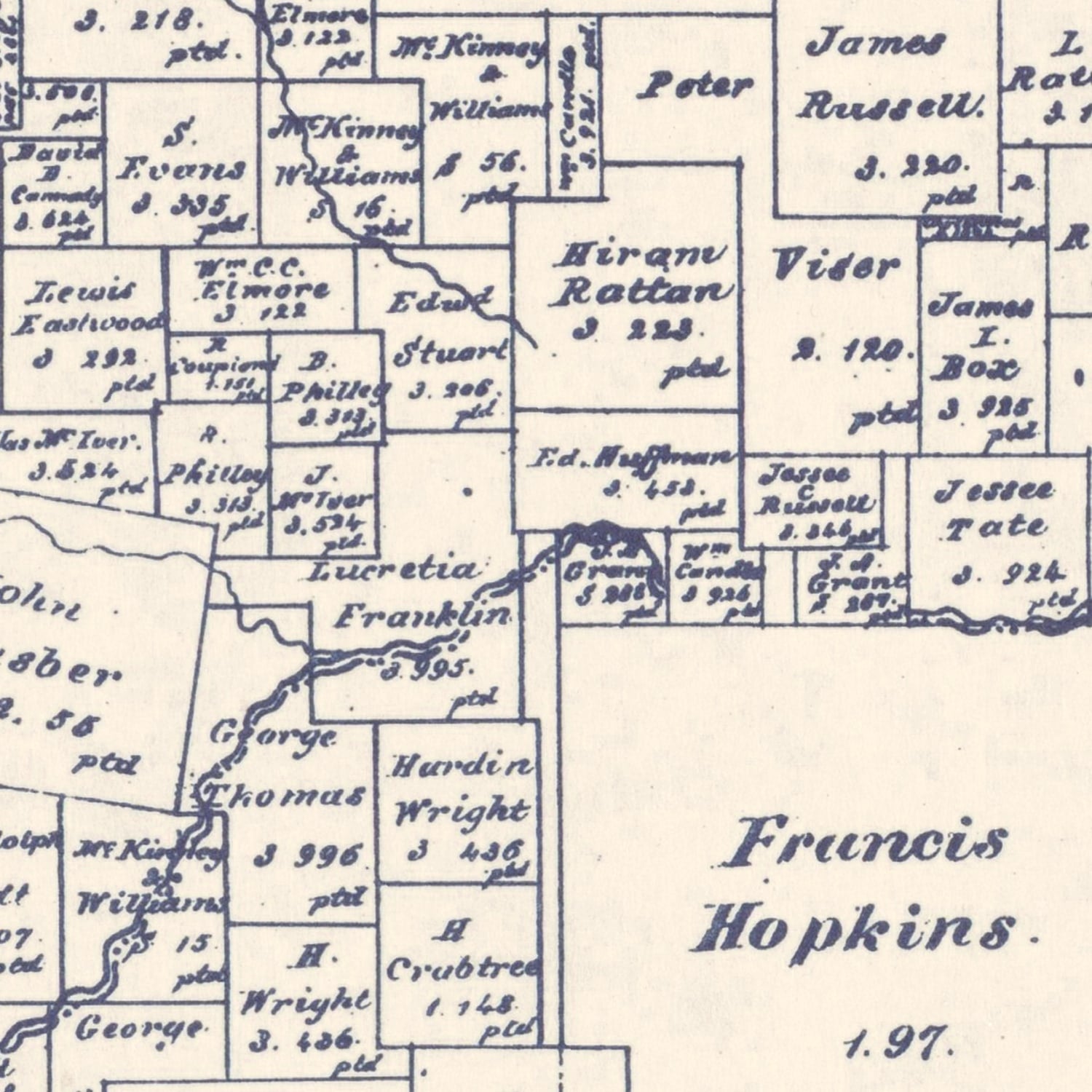 Vintage Map of Delta County, Texas 1927
