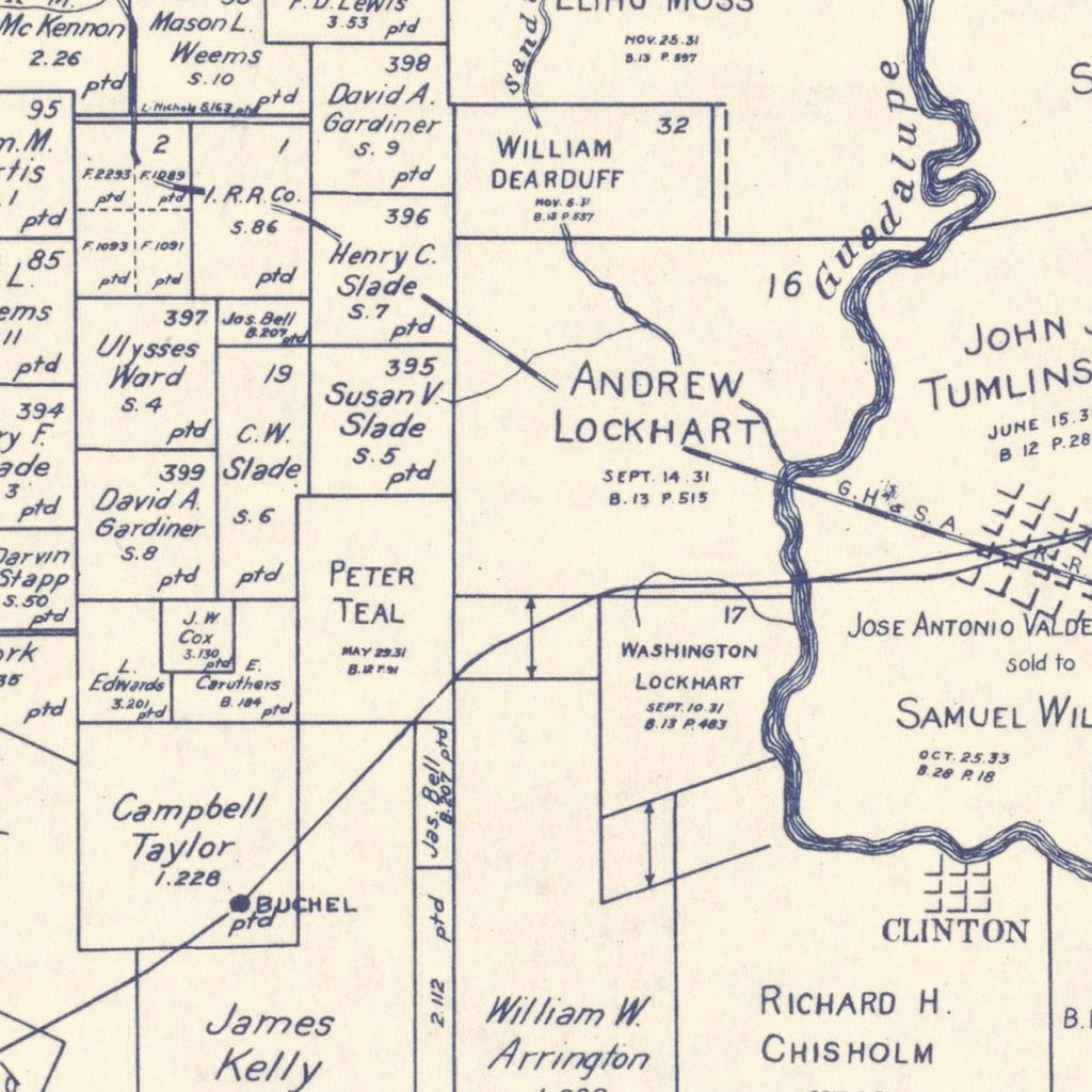 Vintage Map of DeWitt County, Texas 1920