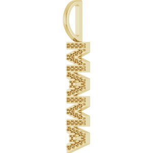 10K Yellow Gold .80 mm Round Accented Mama Charm/Pendant Mounting – image 4