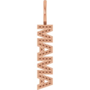 10K Rose Gold .80 mm Round Accented Mama Charm/Pendant Mounting – image 2
