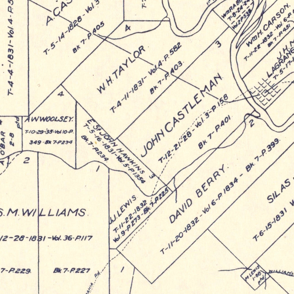 Vintage Map of Fayette County, Texas 1920