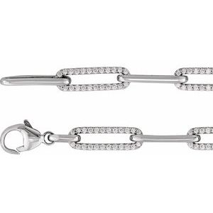 14K White Gold 1 CTW Lab-Grown Diamond Link 7" Bracelet – image 2