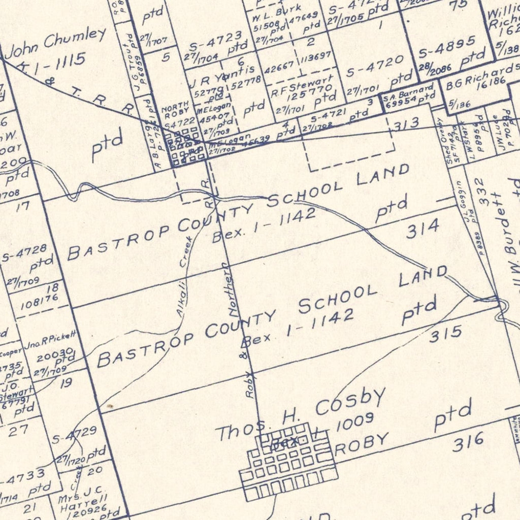 Vintage Map of Fisher County, Texas 1921