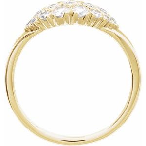 14K Yellow Gold 1/2 CTW Natural Diamond Cluster Ring