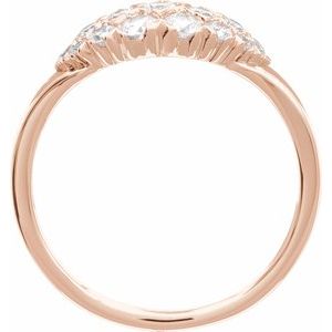 14K Rose Gold 1/2 CTW Natural Diamond Cluster Ring