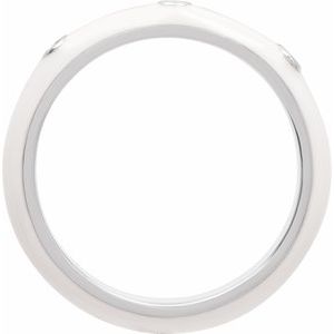 14K White Gold .05 CTW Natural Diamond & White Enamel Ring