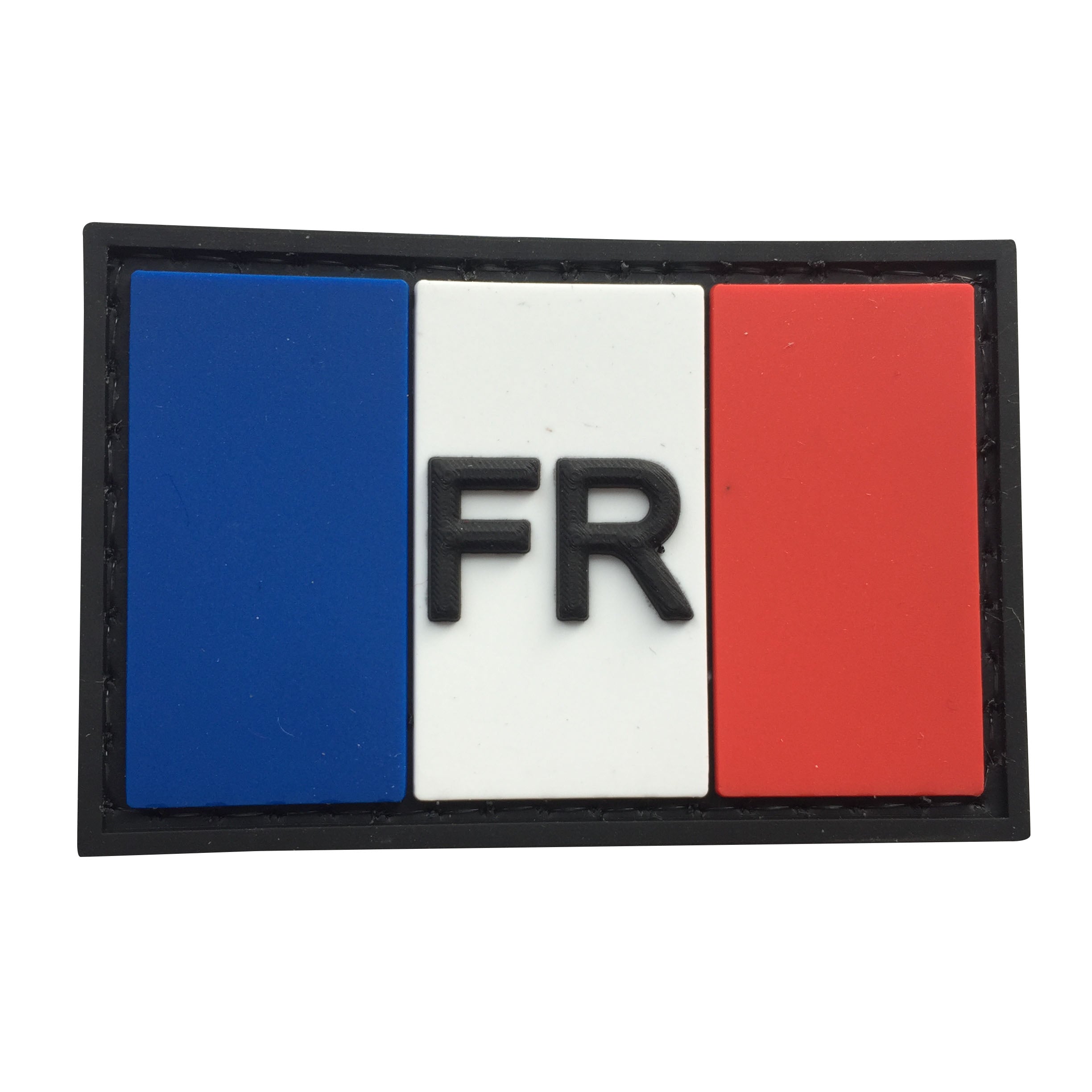 French Flag with Country Code PVC Patch Full Color