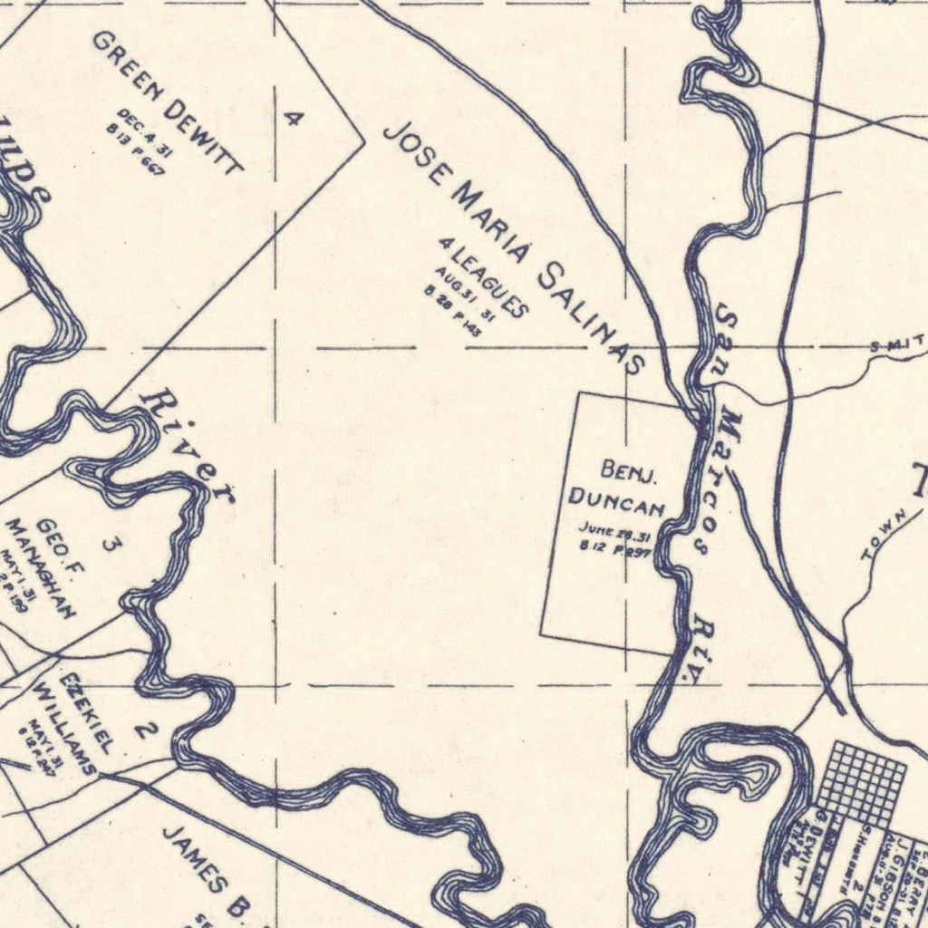 Vintage Map of Gonzales County, Texas 1920
