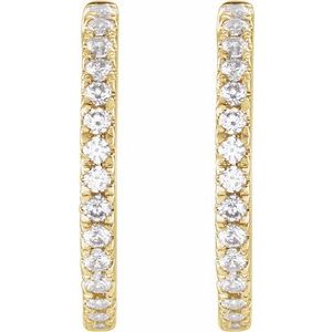 14K Yellow Gold 3/8 CTW Lab-Grown Diamond 17.4 mm Hoop Earrings – image 2
