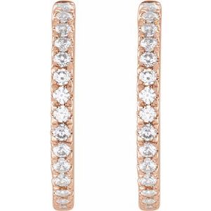 14K Rose Gold 3/8 CTW Lab-Grown Diamond 17.4 mm Hoop Earrings – image 2